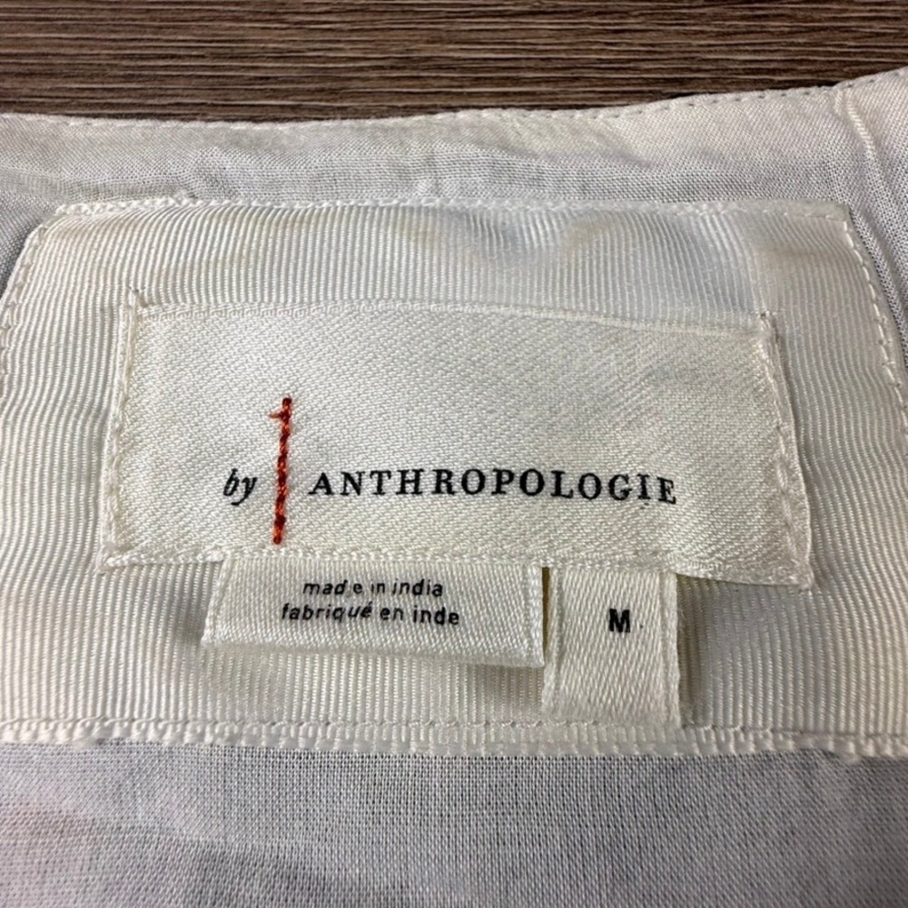 Anthropologie Katerina Button Front Floral Jacquard Dress Neutral Size M Boho - Picture 4 of 16